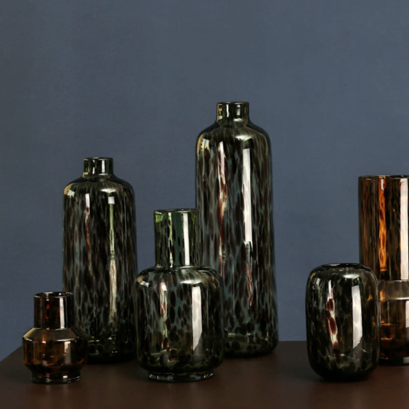 Leopard Murano Glass Vase