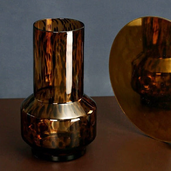Leopard Murano Glass Vase