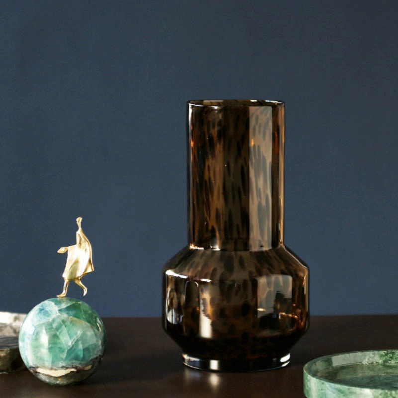 Leopard Murano Glass Vase
