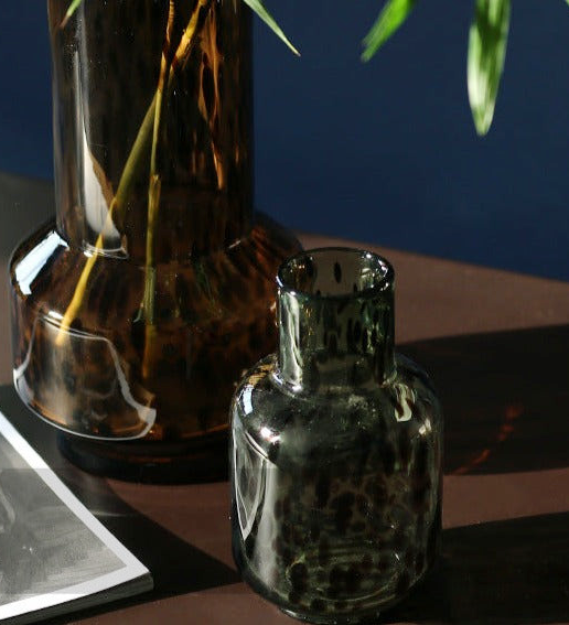 Leopard Murano Glass Vase