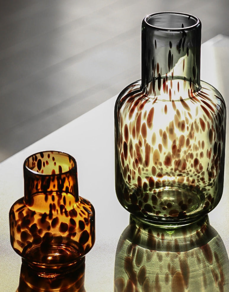 Leopard Murano Glass Vase