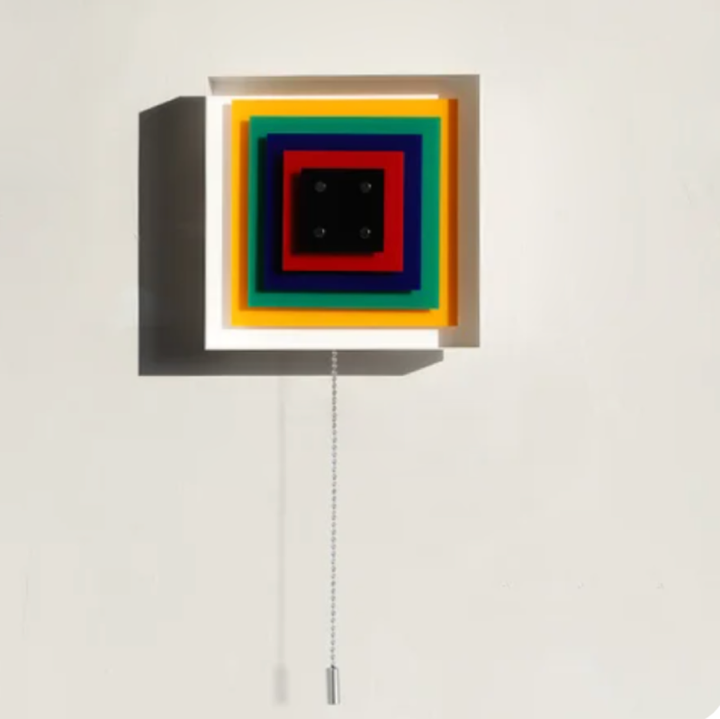 Light Squares Bauhaus Wall Lamp Pull switch White