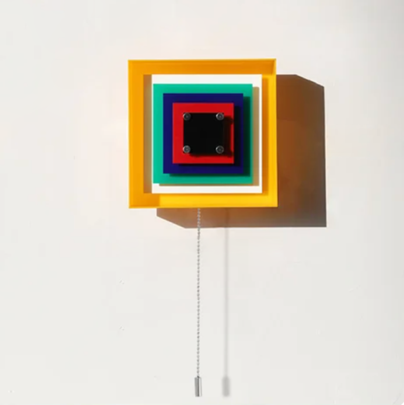 Light Squares Bauhaus Wall Lamp Pull switch Yellow
