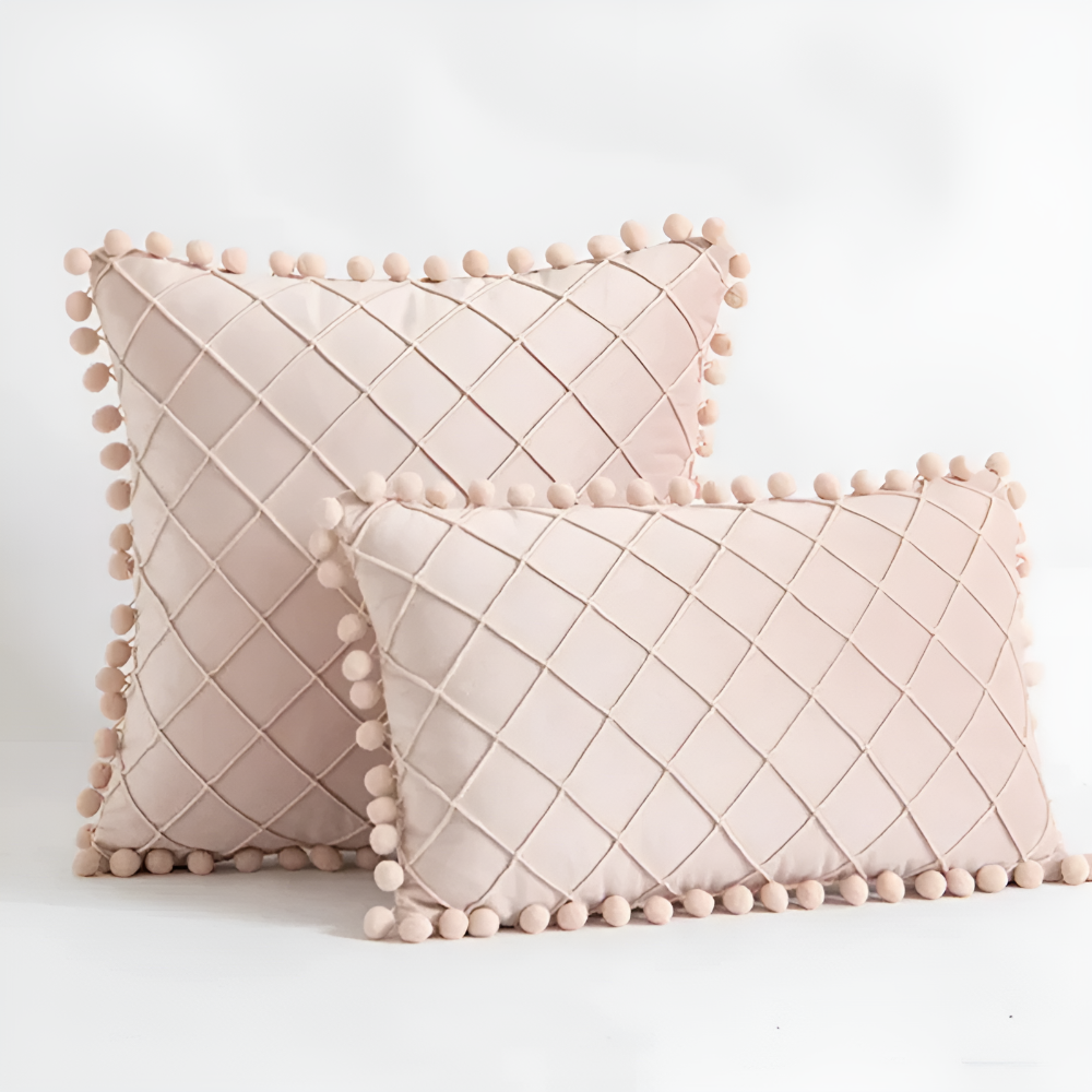 Quilted Luxe Cushion Cover Light Pink 12"x20"