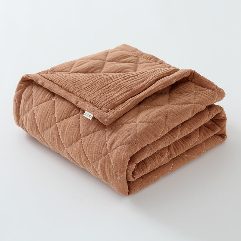 Cotton Muslin Baby Quilt – Soft & Lightweight Brown