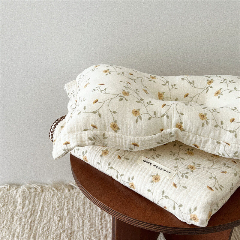 Lilac Floral Muslin Baby Blanket & Pillow Set - 47"×51"