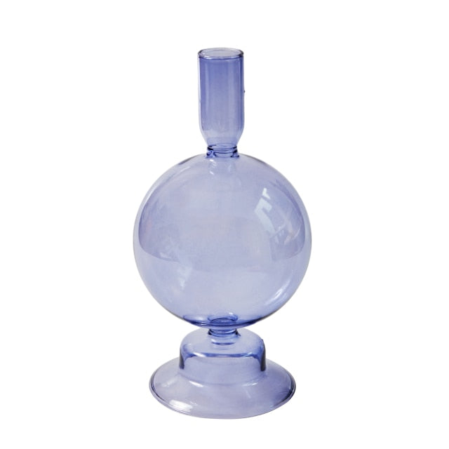 Lilac Glass Candle Holders Globe