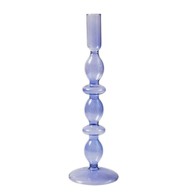 Lilac Glass Candle Holders Pebble