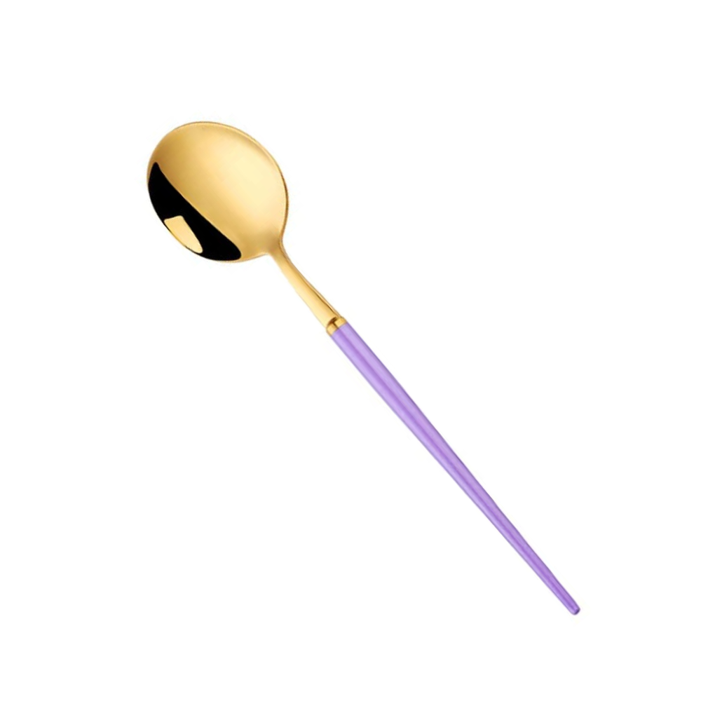 Lilac Gold Stainless Steel Flatware Set Table Spoon