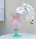Lily Bloom Pedestal Glass Vase