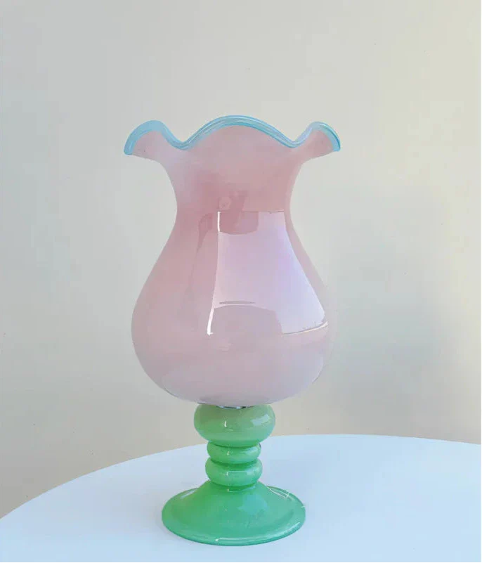 Lily Bloom Pedestal Glass Vase