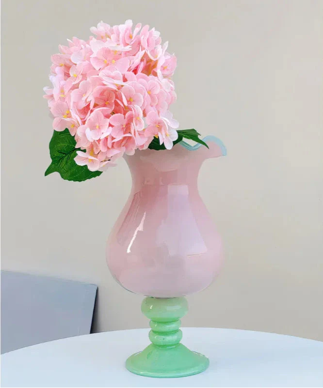 Lily Bloom Pedestal Glass Vase