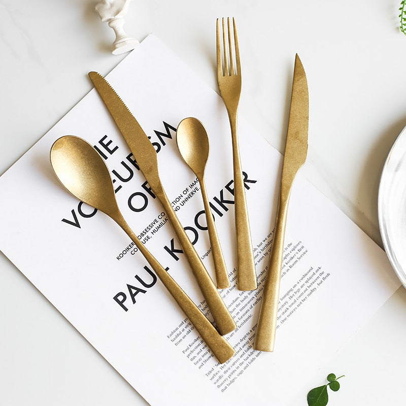 Lima Stainless Steel Flatware Set Gold