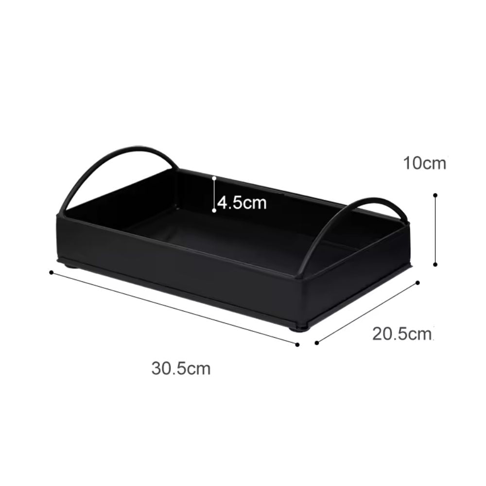 Linéa Faux Leather Display Tray Jet Hue 12"x8"x4"