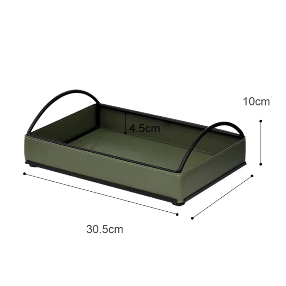 Linéa Faux Leather Display Tray Moss Hue 12"x8"x4"