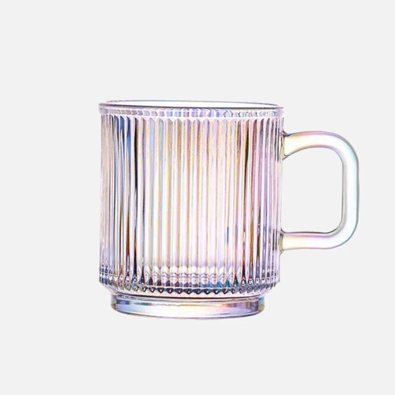 Linear Elegance Glass Mug Rainbow