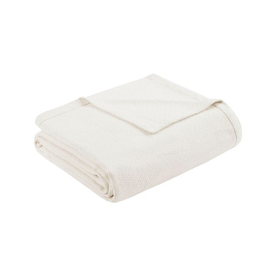 Liquid Cotton Blanket Ivory