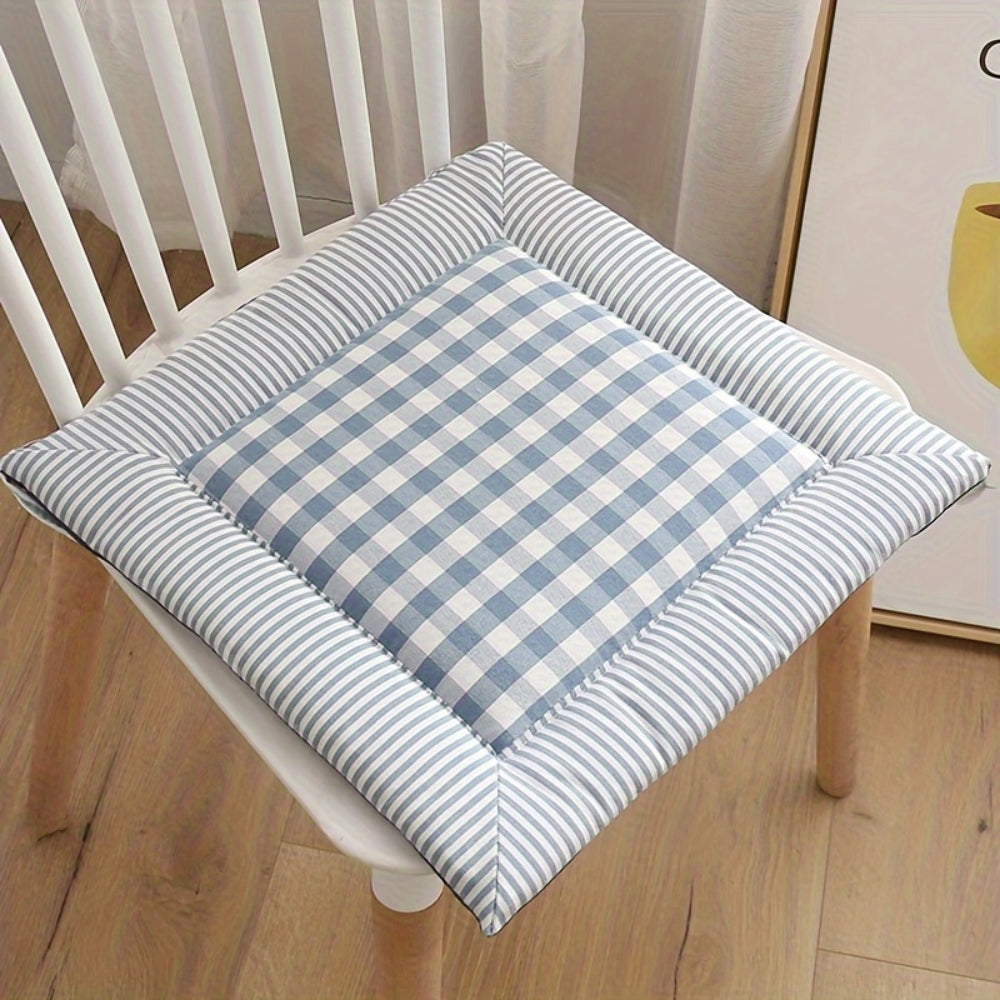 Liven Cotton Seat Pad Dining Chair Cushion Dusty Blue