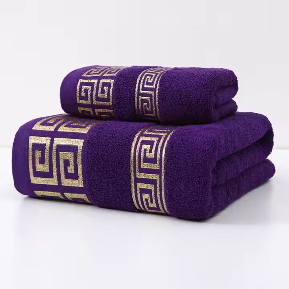 Casa Luxe Athena Cotton Towel Set | 2pcs Majestic Plum