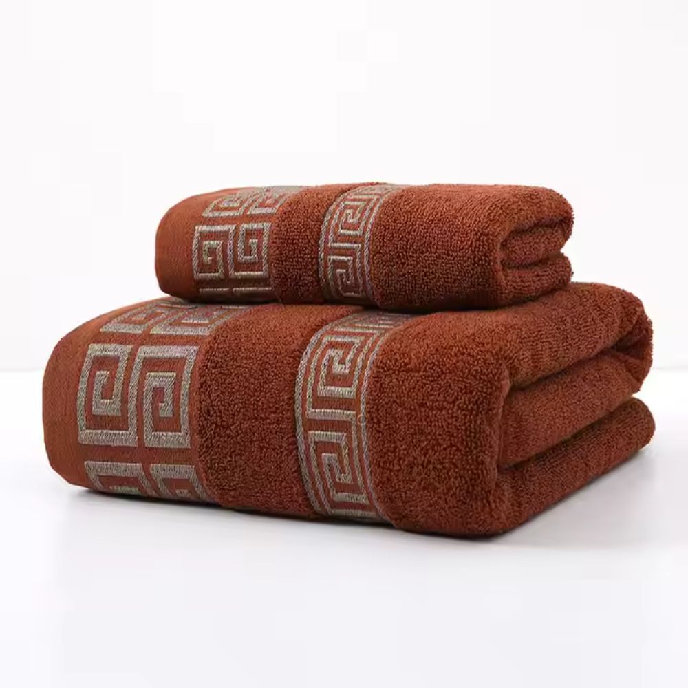 Casa Luxe Athena Cotton Towel Set | 2pcs Terra Bronze