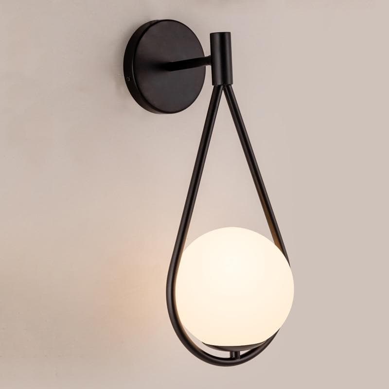 Loop Brass and Sphere Sconce Black