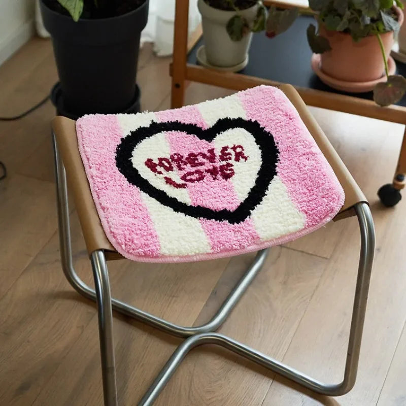 Love & Fruit Tufted Seat Cushions & Rug Square Love