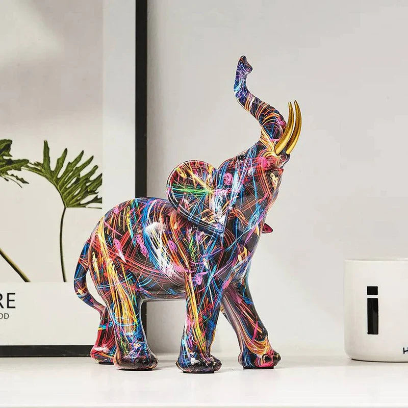 LuckyTrunk™ - Graffiti Art Elephant Sculpture Large