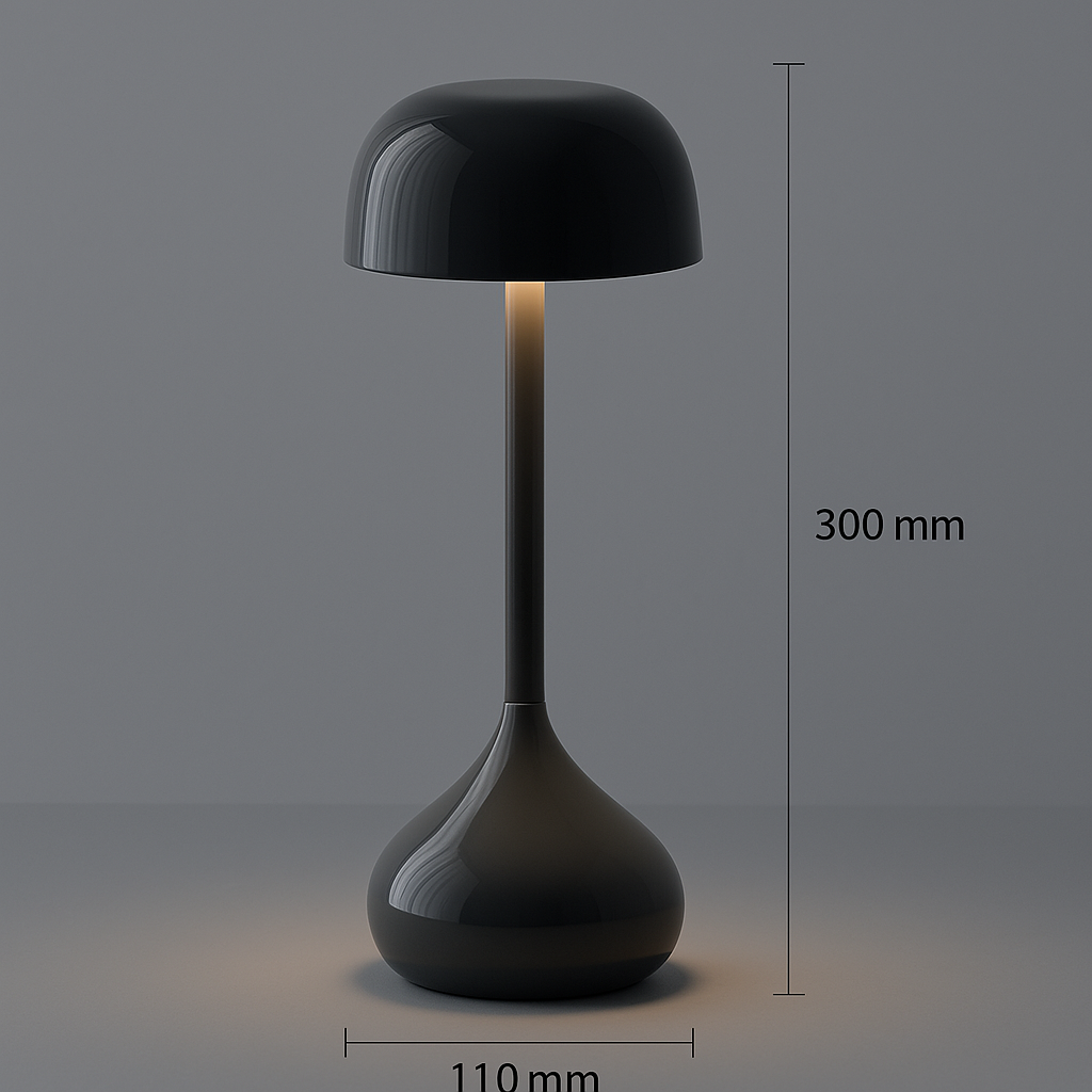 Luna Glow Desk Lamp Glossy Slate