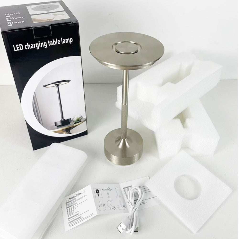Lunox LED Rechargeable Desk Lamp Champagne Silver
