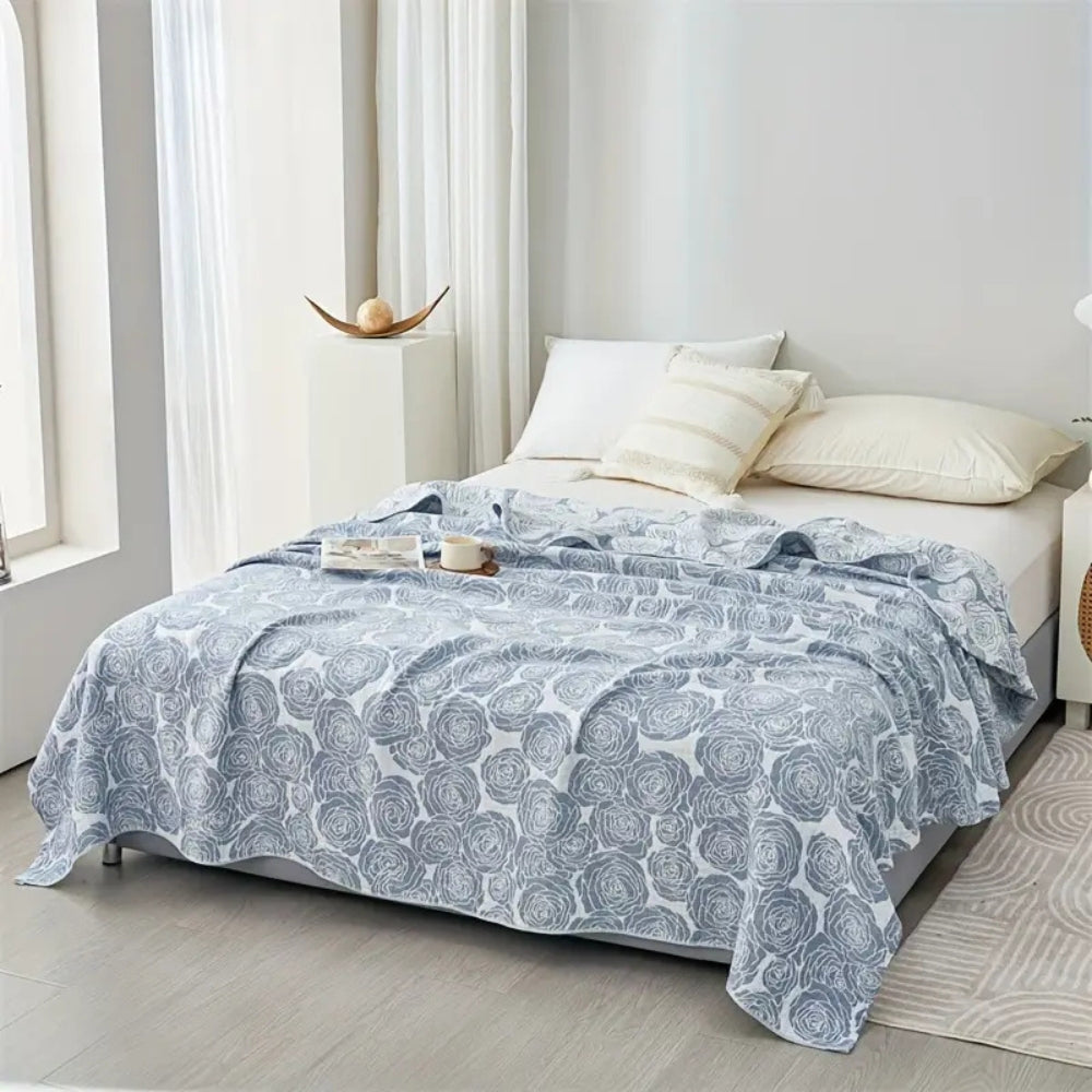 Lure Whisper Rose Cotton Blanket Frosted Bloom