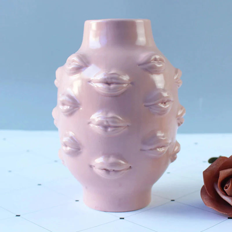 Lush Lips Ceramic Vase
