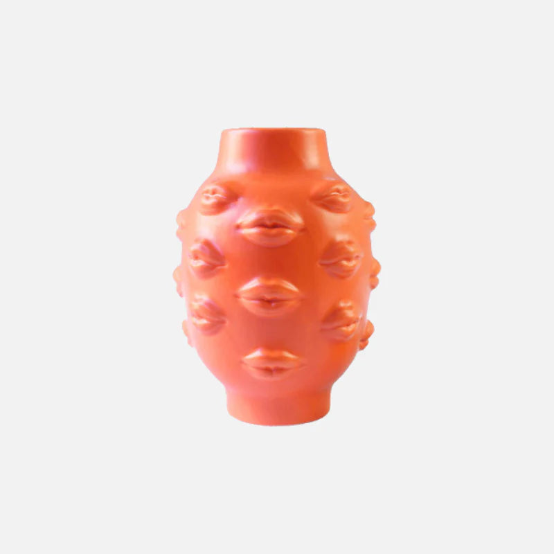 Lush Lips Ceramic Vase Orange