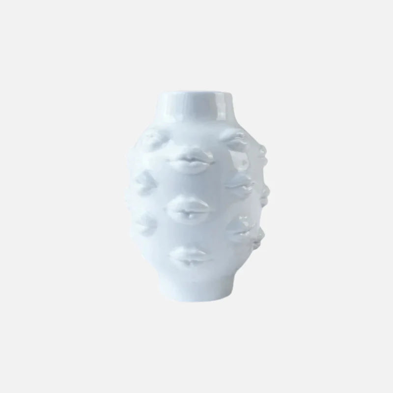 Lush Lips Ceramic Vase White