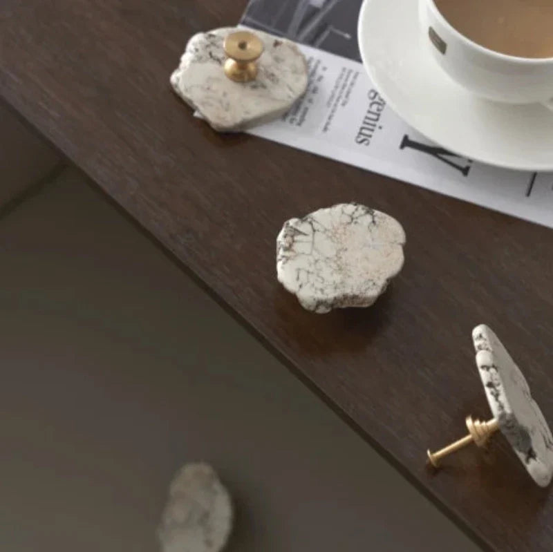 Luxe White Turquoise Stone Knob & Pull