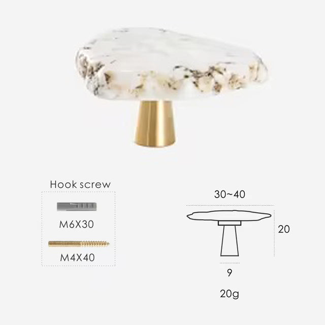 Luxe White Turquoise Stone Knob & Pull Small Knob Hook
