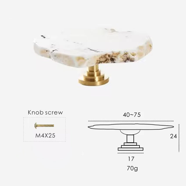 Luxe White Turquoise Stone Knob & Pull Large Knob Pull