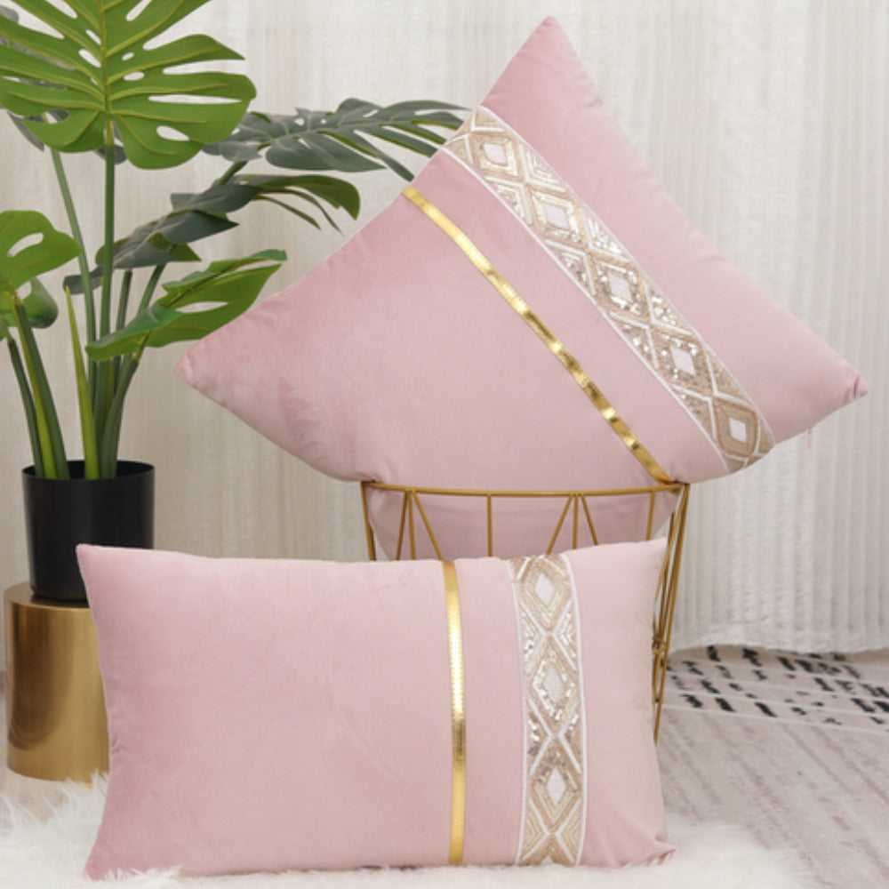 Luxe Stripe Cushion Cover Blush