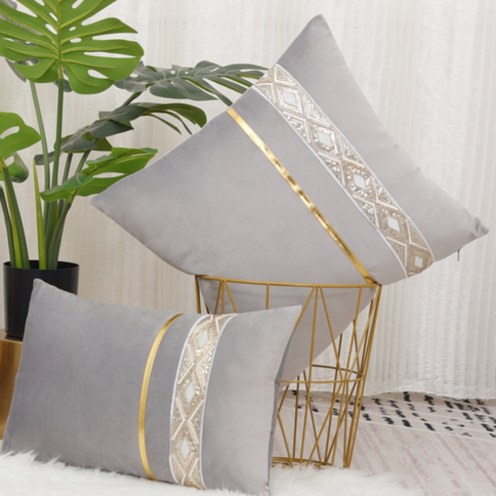 Luxe Stripe Cushion Cover Charcoal