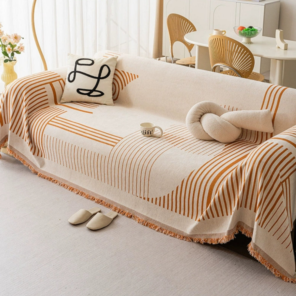 Luxurious Snowflake Chenille Sofa Cover Crimson Crest