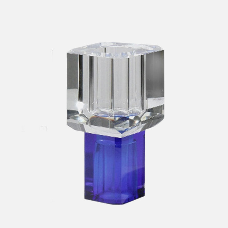 Luxury Crystal Block Vase Blue