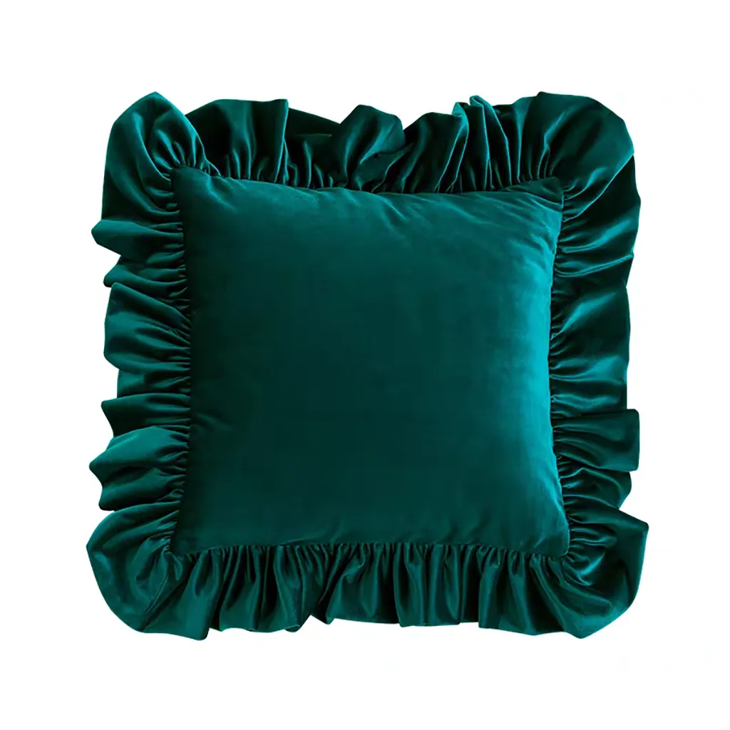 Luxury Velvet Cushion Cover with Ruffle