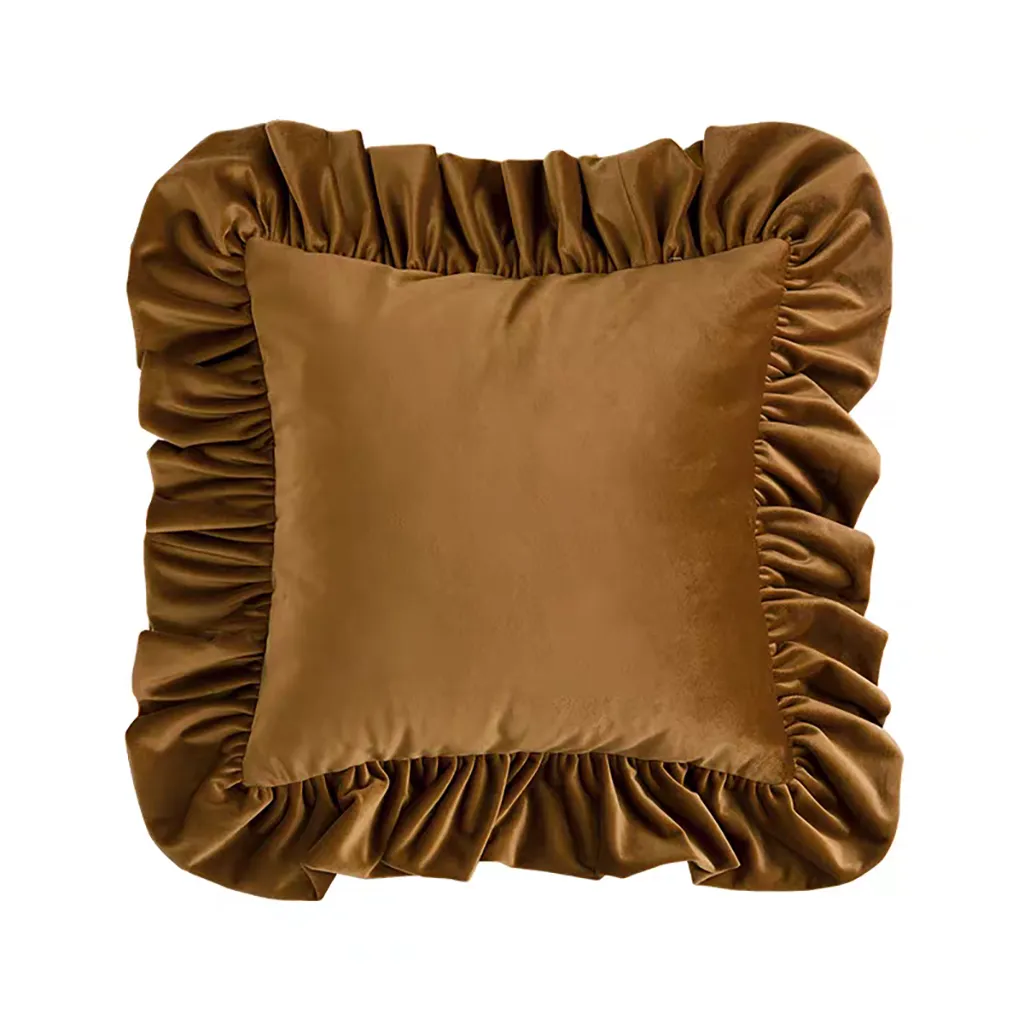 Luxury Velvet Cushion Cover with Ruffle