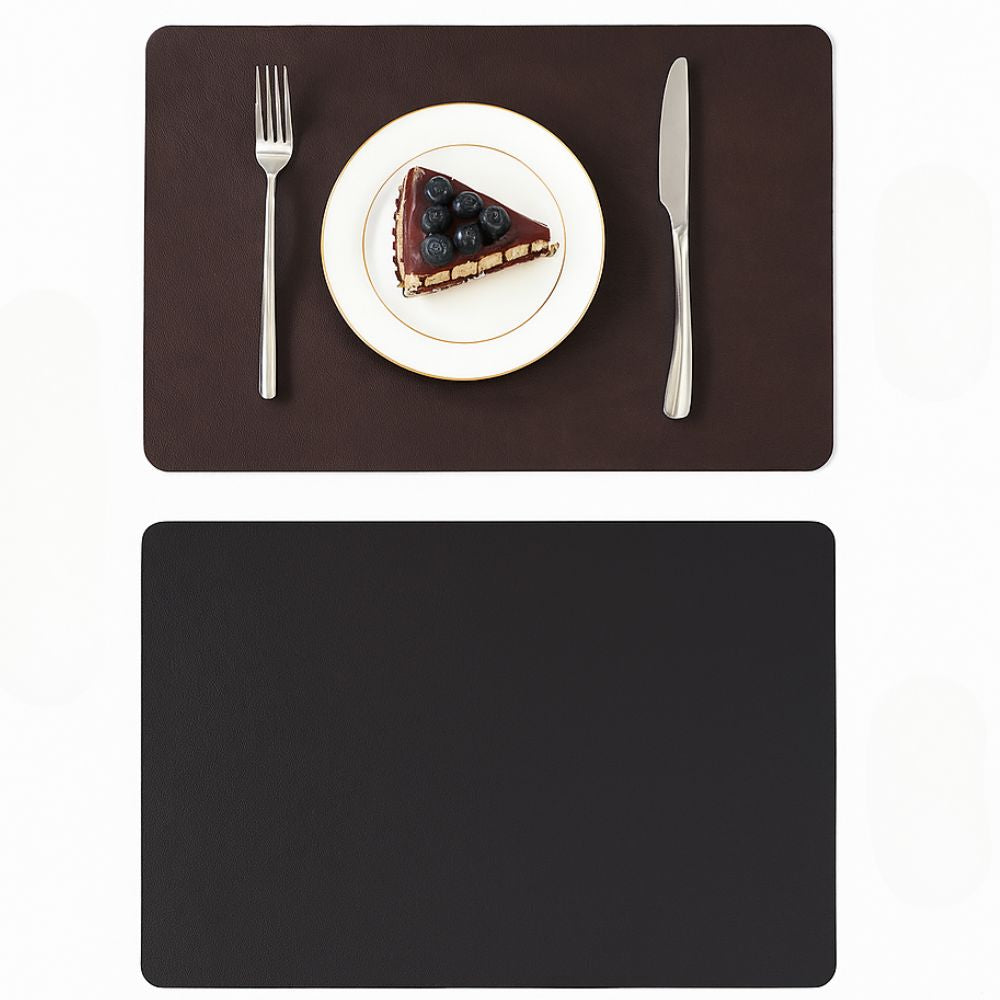 Luxury Vintage Leather Placemat Espresso Black