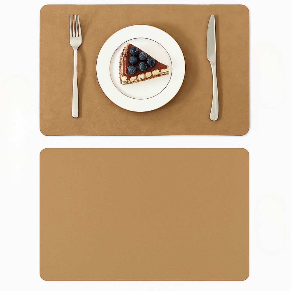 Luxury Vintage Leather Placemat Terracotta Clay