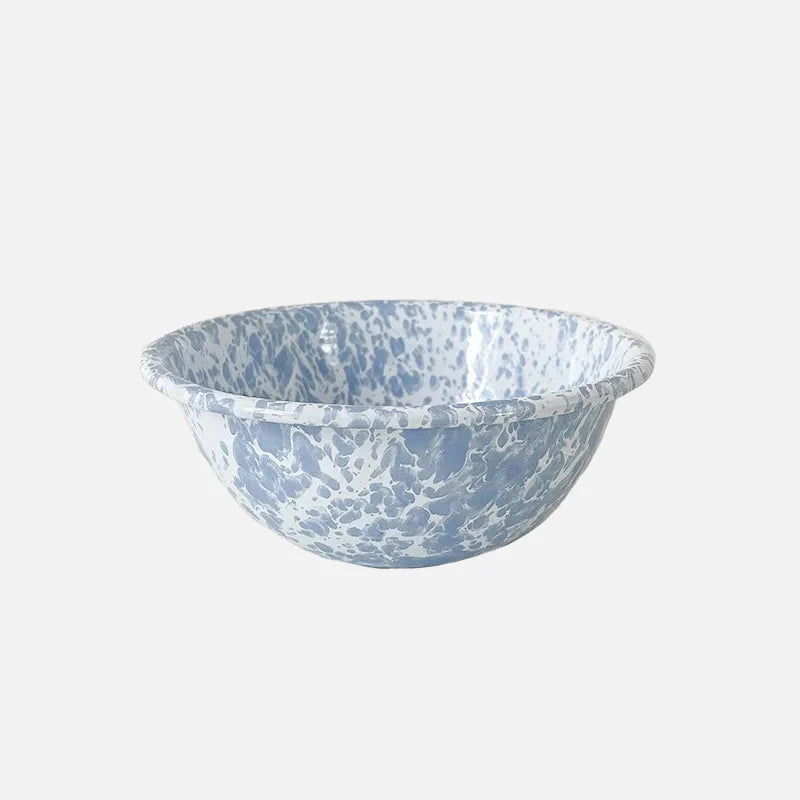 Lydia Retro Enamel Dinnerware Bowl Blue