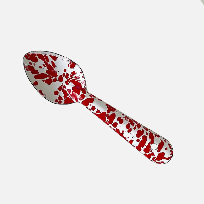 Lydia Retro Enamel Dinnerware Spoon Red