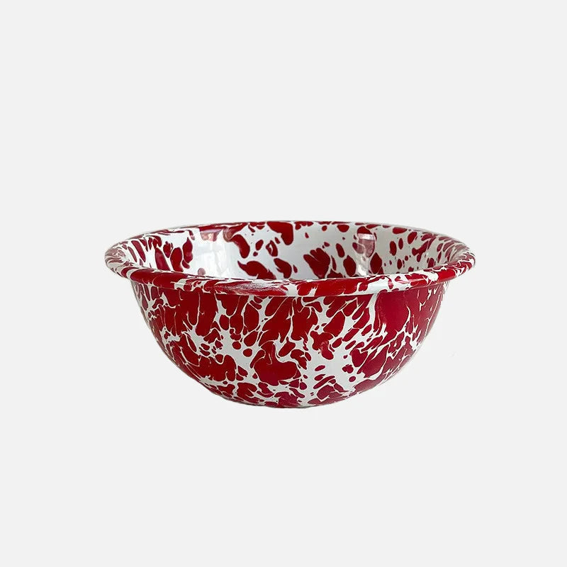 Lydia Retro Enamel Dinnerware Bowl Red