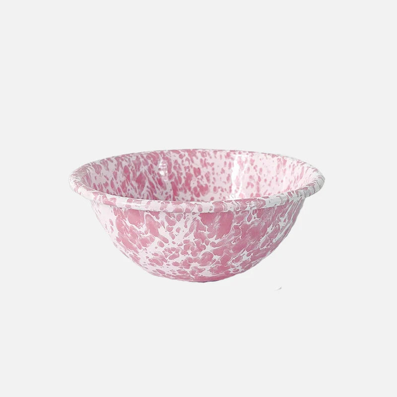 Lydia Retro Enamel Dinnerware Bowl Pink