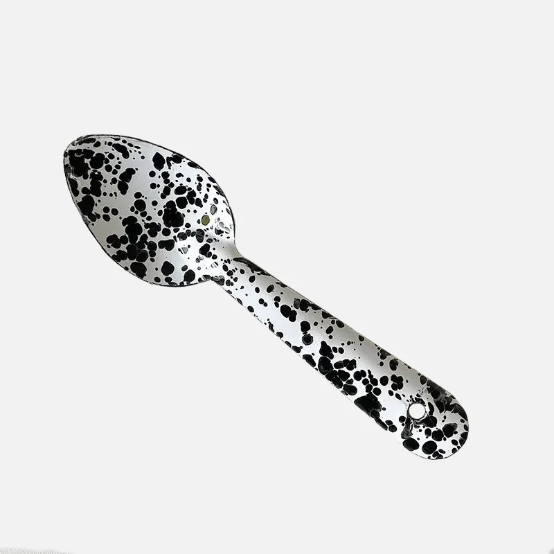 Lydia Retro Enamel Dinnerware Spoon Black