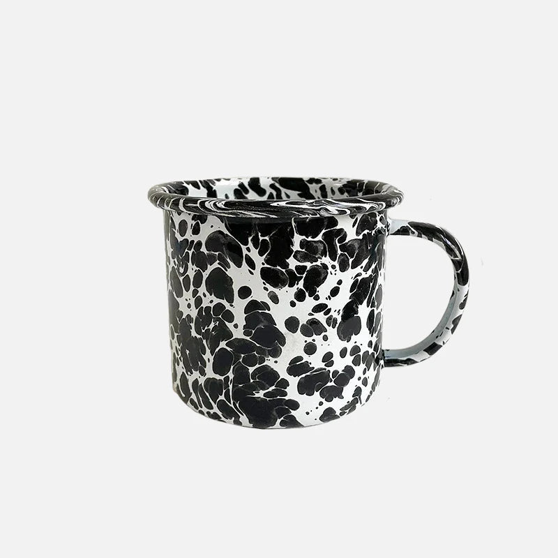 Lydia Retro Enamel Dinnerware Mug Black